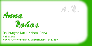 anna mohos business card